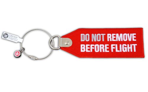 luggage chain/hang tag " DO NOT REMOVE BEFORE FLIGHT  incl. keyring